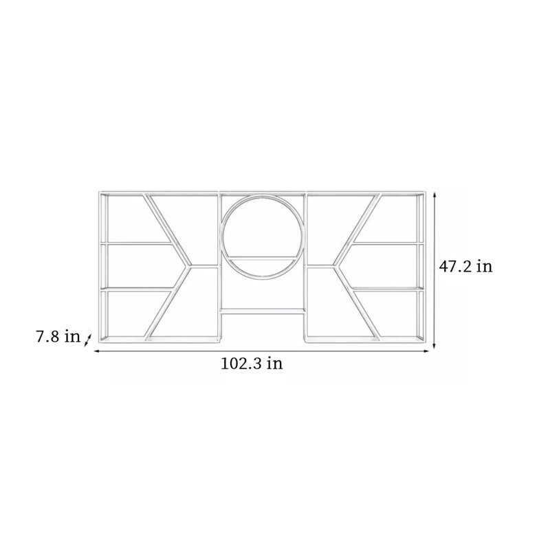 Creative wall-mounted wine rack, Gold, 47.20" H x 102.30" W x 7.80" D