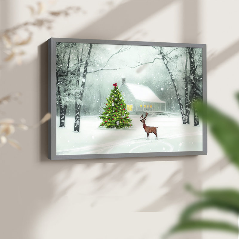 «Chirstmas Art» - XCV III - Reproduction encadrée - Restickable, H 22 po x l 28 po, Gris