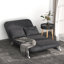 Canapé-lit convertible, dossier réglable à 5 positions, fauteuil avec coussins et canapé-lit de loisirs, gris-932554306