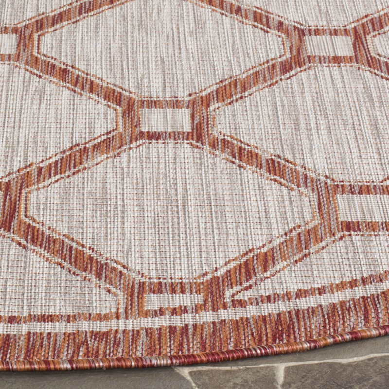 Sayde Performance Geometric Indoor/Outdoor Area Rug, Round 6'7"