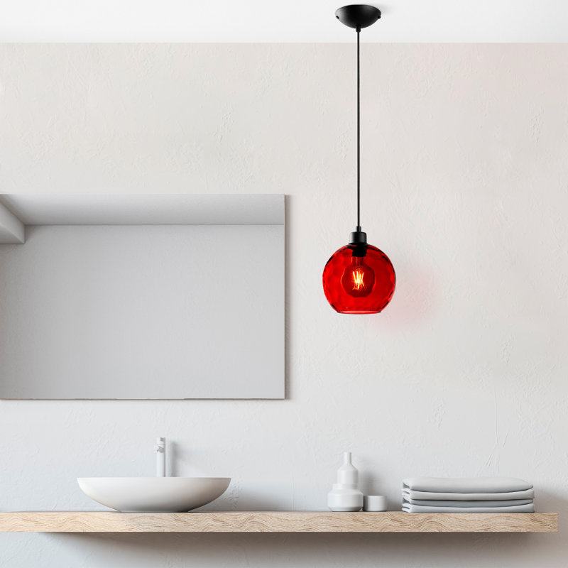 Lustre réglable élégant, structure en métal rouge, 20 x 20 x 47,2 pouces | Douille E27 de 40 W maximum (ampoule non incluse) | Câble de 90 cm, classé IP20 | Parfait pour la salle à manger, le salon et le vestibule