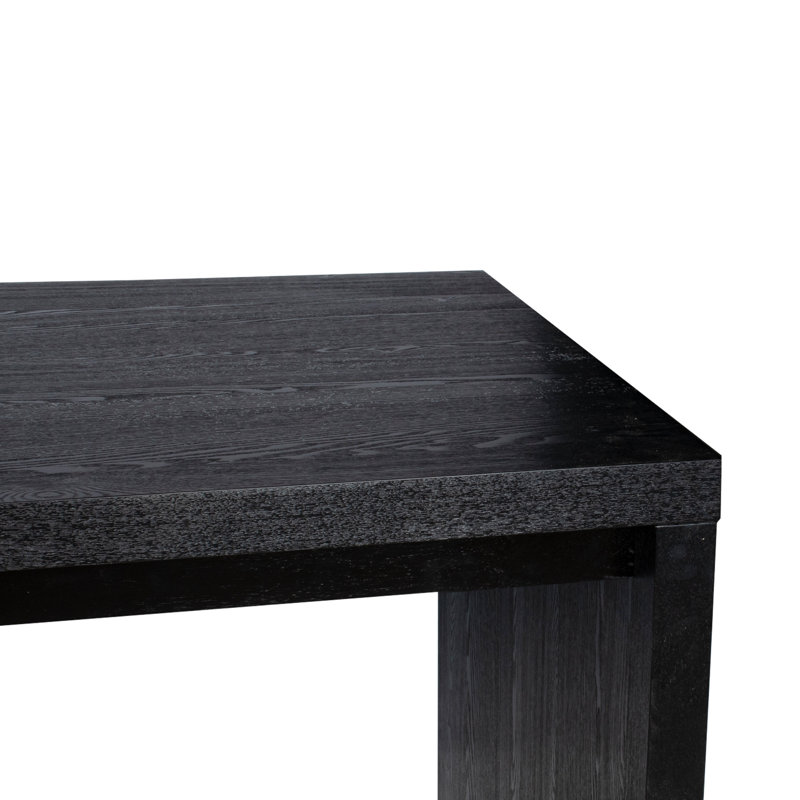 Gabler 64'' Ash Wood Waterfall Dining Table, Black