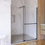 Porte de douche semi-sans cadre H 30 po x l 72 po à finition coulée noir mat