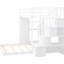 Lit superposé simple au-dessus d'un lit double avec combinaisons de tiroirs et de tablettes en blanc - Optimisez la fonctionnalité de votre chambre à coucher. Rangement pratique avec tablettes, tiroirs et escaliers à 3 couches