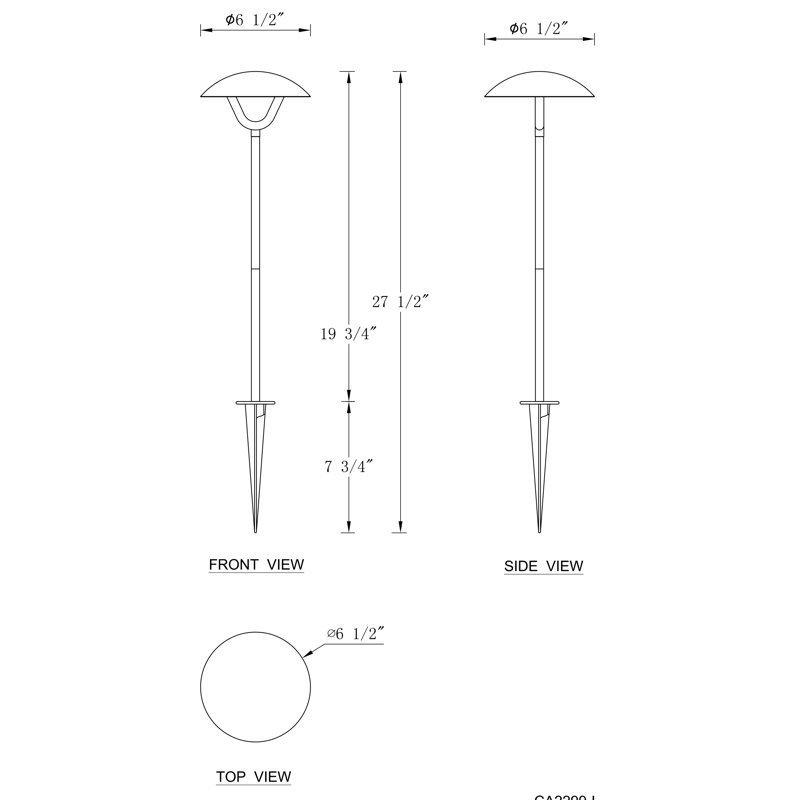 1-Light Matte Black Led Path Light With Ground Stake