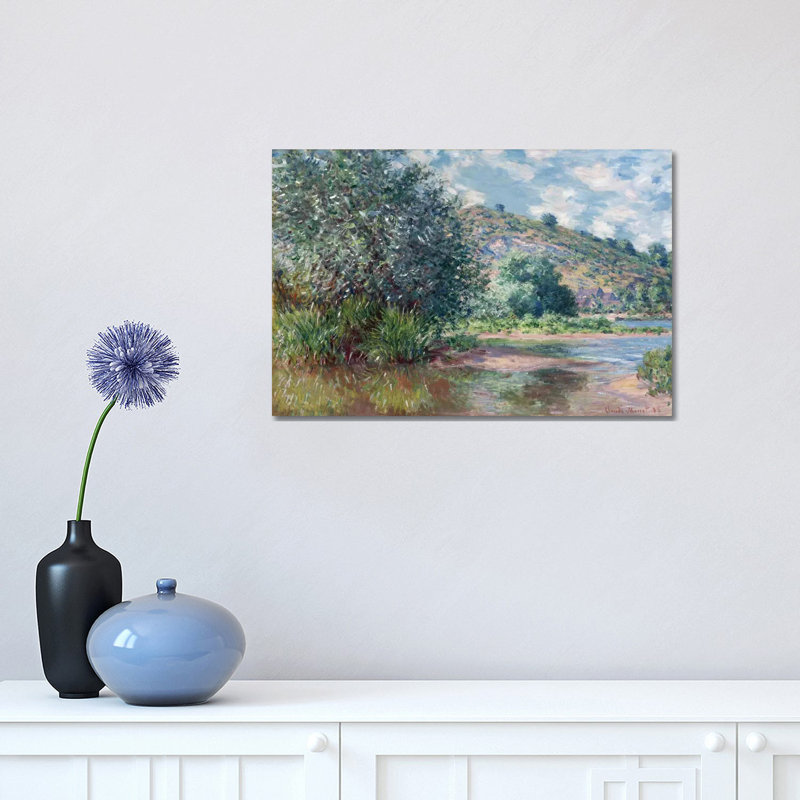 Paysage A Port-Villez 1885 by Claude Monet - Wrapped Canvas Painting, 30.48 cm H x 45.72 cm W