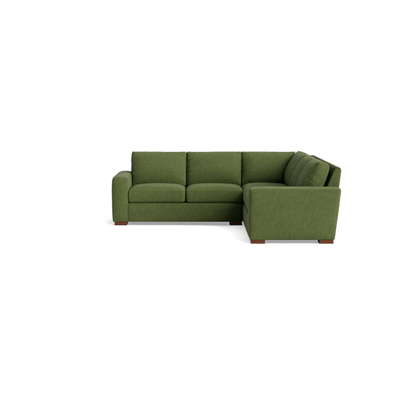 Couch Potato Sectional, Right Hand Facing, Performance Weave - Basil