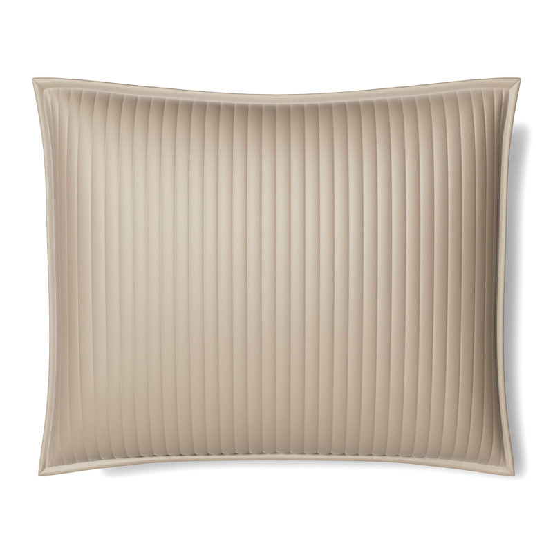 Quilted Silk Channel Pillow, Silver, 30"H x 36"W