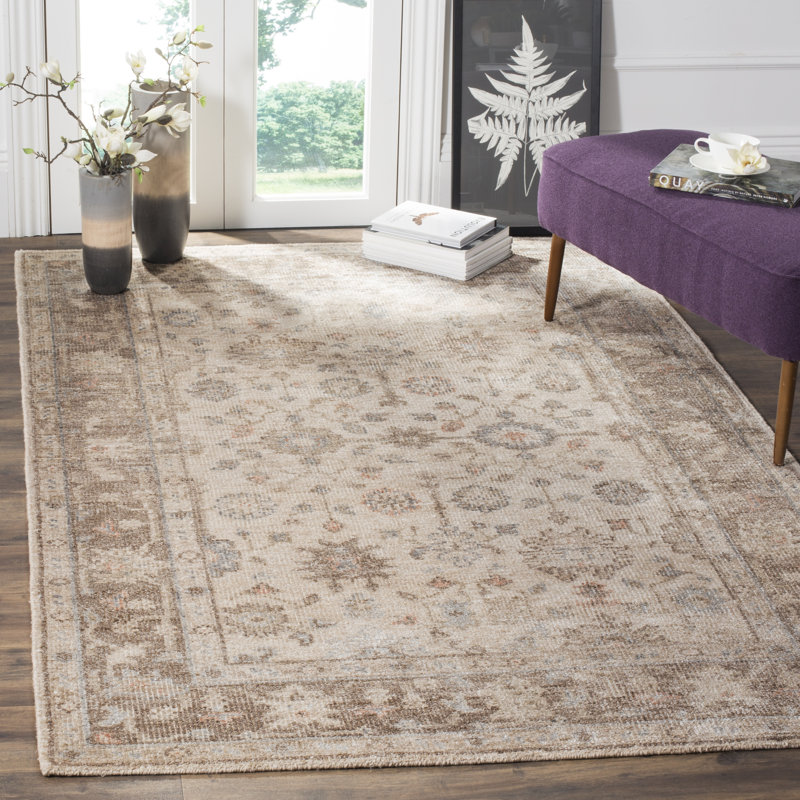 Tapis oriental en viscose noué à la main Yanis, Rectangle 4 pi x 6 pi