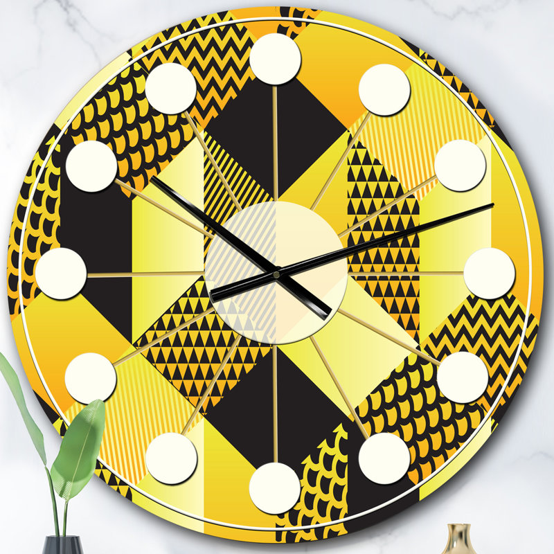 Horloge murale rétro à motif hexagonal II, Surdimensionné