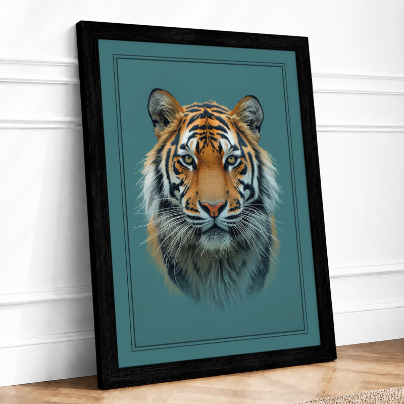 Tiger's Gaze Realism - Framed Print, A1 - 84.1 x 59.4 cm, Black