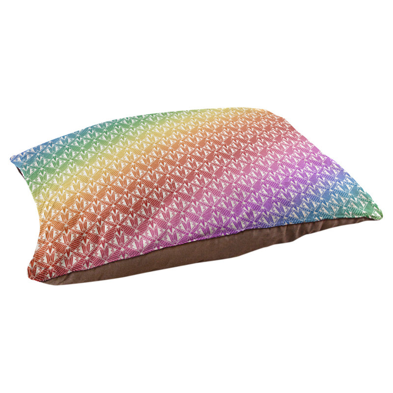 Coussin stylisé dégradé art déco Byrge, l 42,5 po x L 32,5 po, Jaune / Vert / Rose
