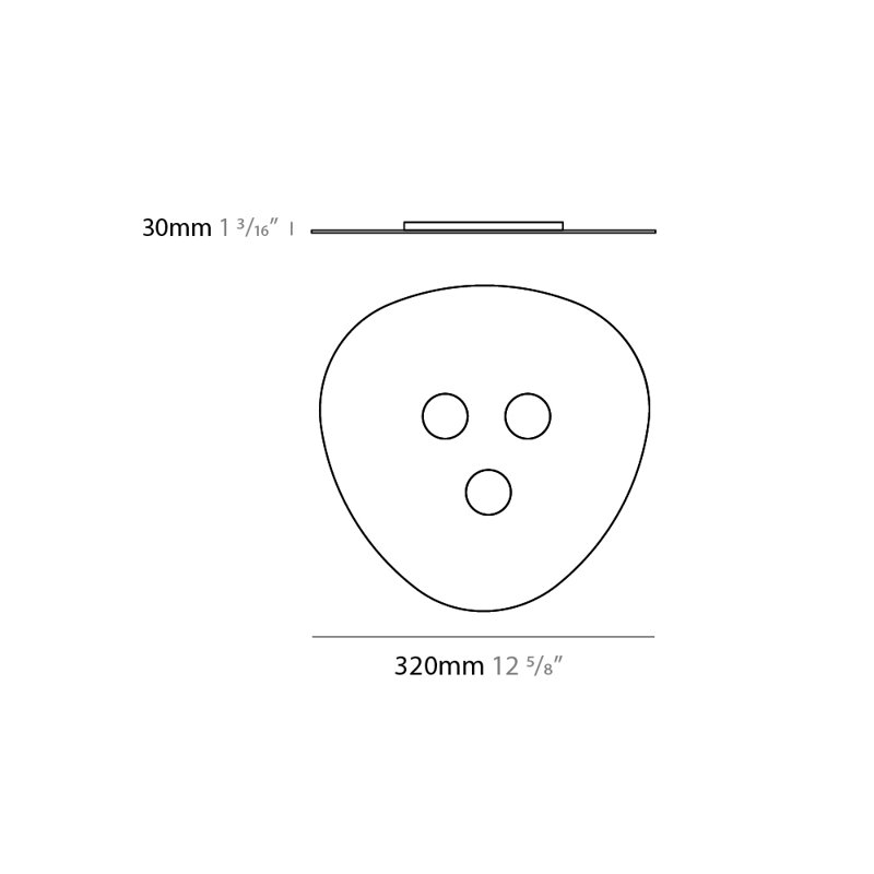 Scudo 3 - Light 12.5984" LED Flush Mount, Black