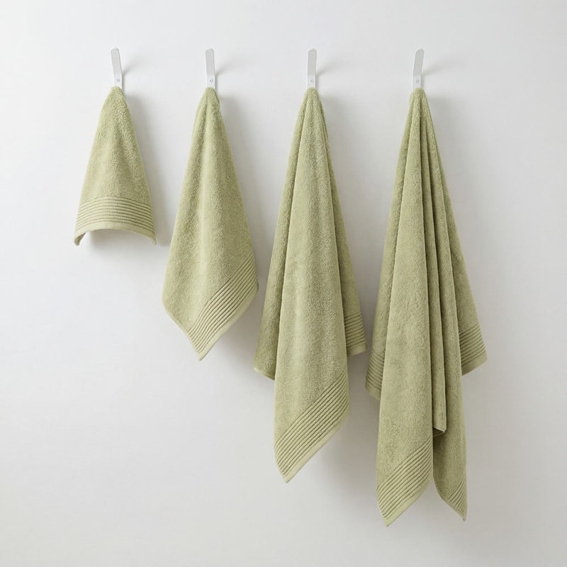 Towels 100% Cotton Plush Hand Towel, Green