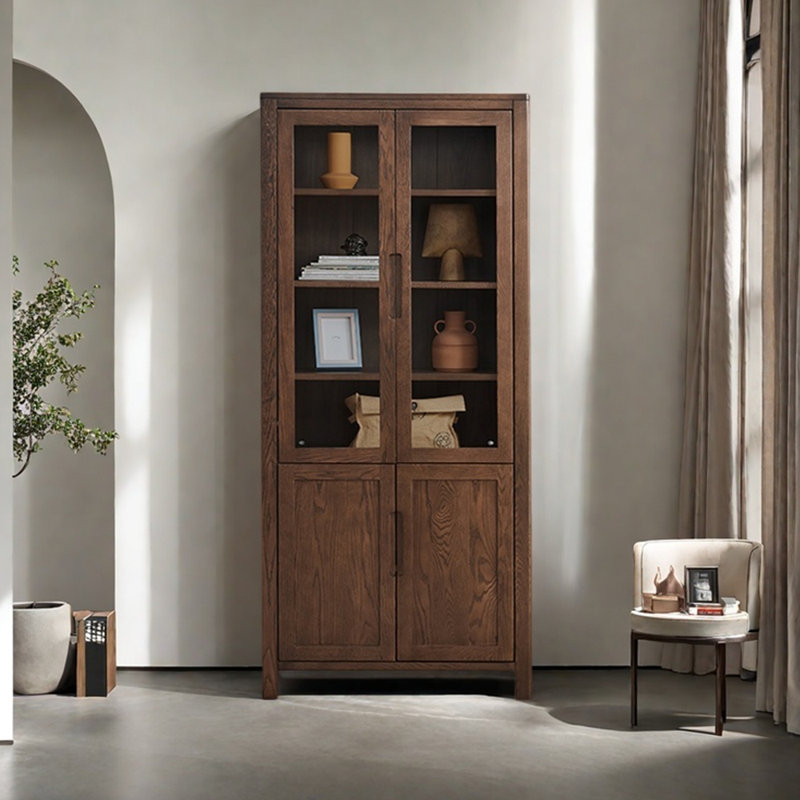 Nordic style solid wood bookcase
