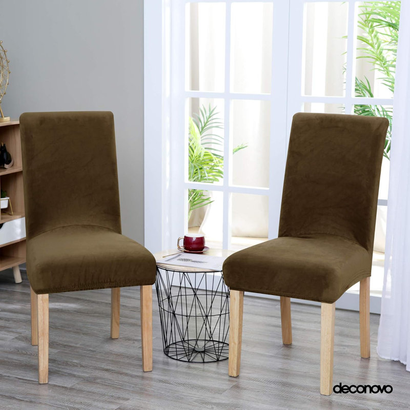 Polyester Dining Chair Slipcover, Taupe