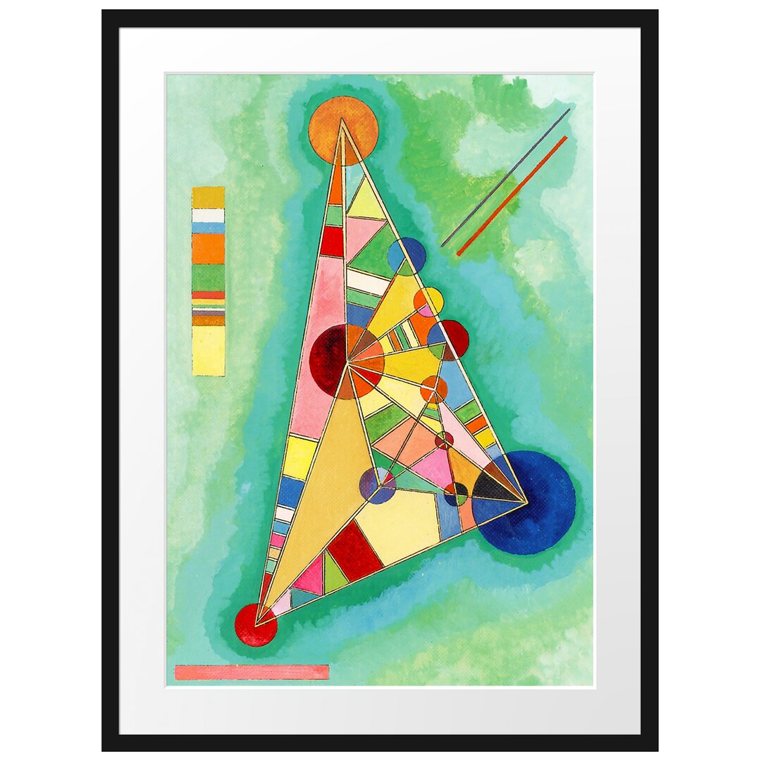 Wassily Kandinsky - Bunt Im Dreieck - Im Bilderrahmen Mit Galerie-Passepartout