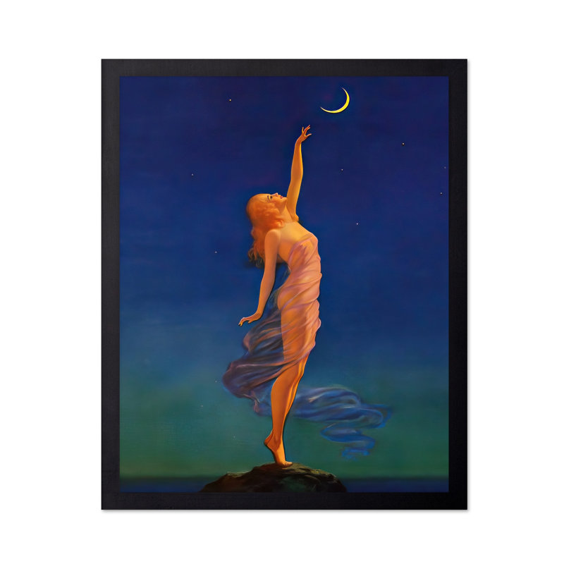 Edward Mason Eggleston - Atteindre la lune, Cadre noir, Affiche, H 11 po x l 14 po