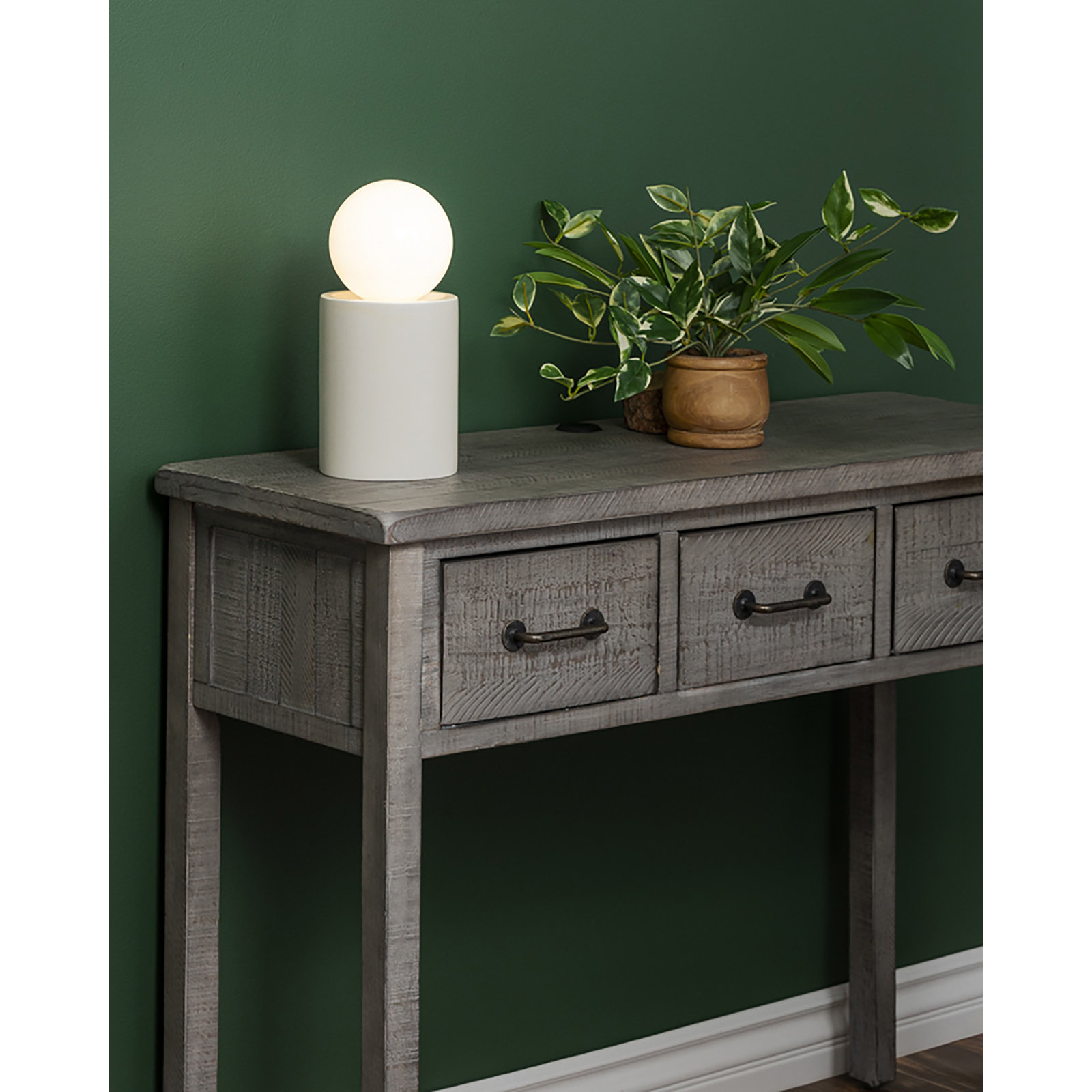 Rachid Ceramic Torchiere Lamp, 11.5" H x 5.5" W x 5.5" D, Matte White