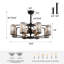 Ventilateur de plafond en cristal 8 lumières à intensité variable avec ensemble d'éclairage et télécommande Ferris