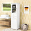 Grande armoire de salle de bain avec portes en verre, tablettes réglables et 2 tiroirs-73612476-87225787
