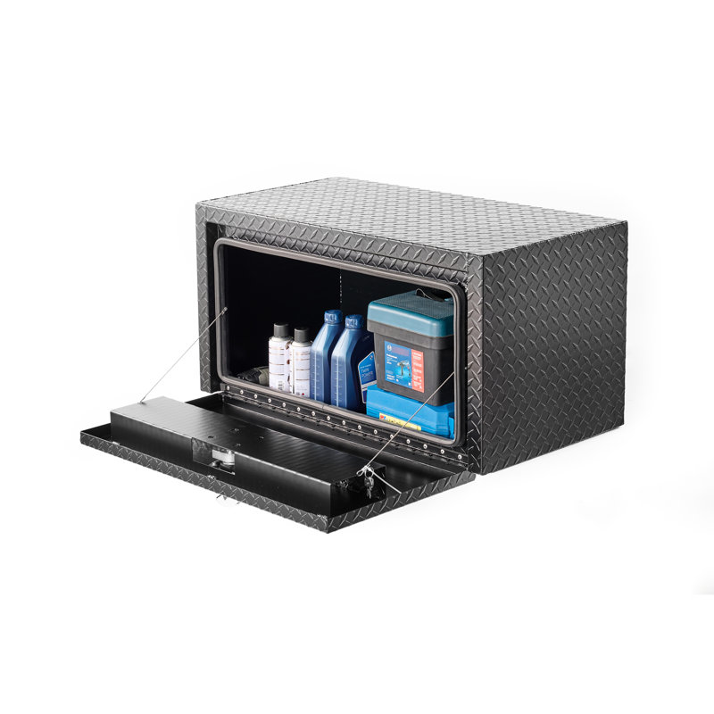 36 po, aluminium, coffre à outils, conception imperméable, loquet moulé sous pression, profil élégant, boîte à outils en aluminium optimisée sous le lit, serrure et clés, conception robuste, conception légère et robuste