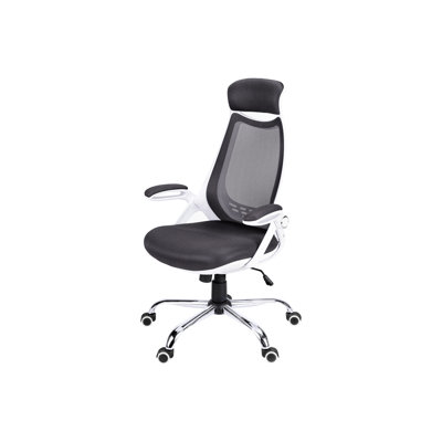 Chaise de bureau ergonomique, hauteur de siège réglable, filet gris, base en métal robuste, chaise de soutien moderne avec dossier inclinable, respirante