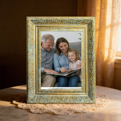 Antique Gold 1PC Vintage Style Picture Frame for 8" x 10" Photos and Office Shelf Styling