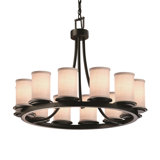 Donatello 12 - Light Dimmable Wagon Wheel Chandelier