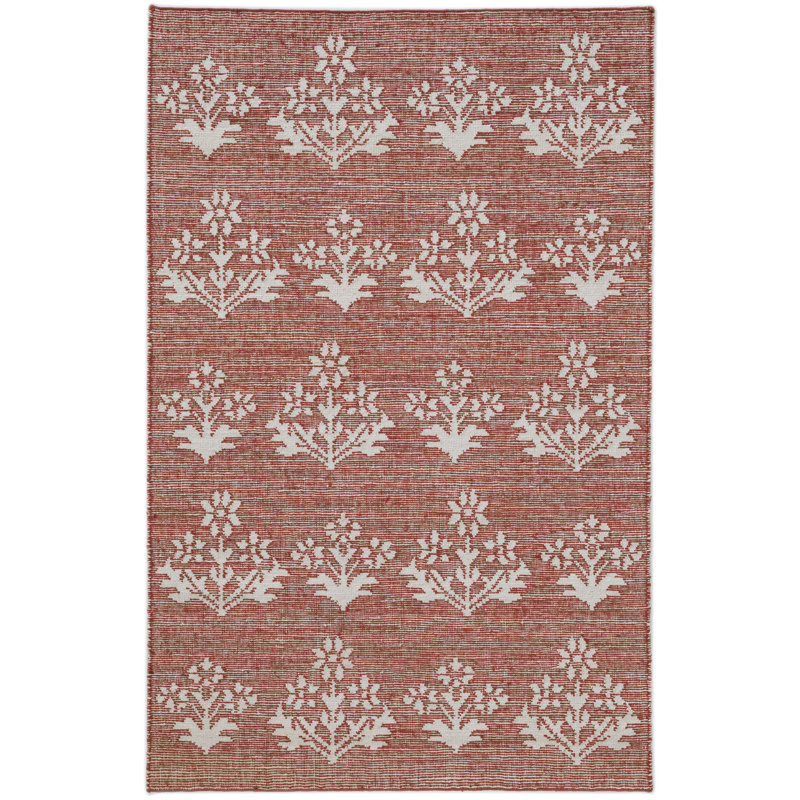 Tapis d'intérieur en jute Heidi, Rouge, 7 pi 9 po x 9 pi 9 po