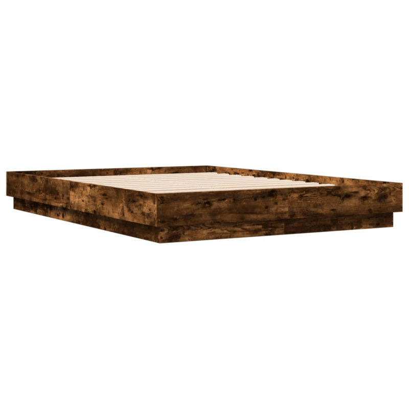 Vidaxl Bed Frame Engineered Wood, 120 x 200cm, Smoked Oak