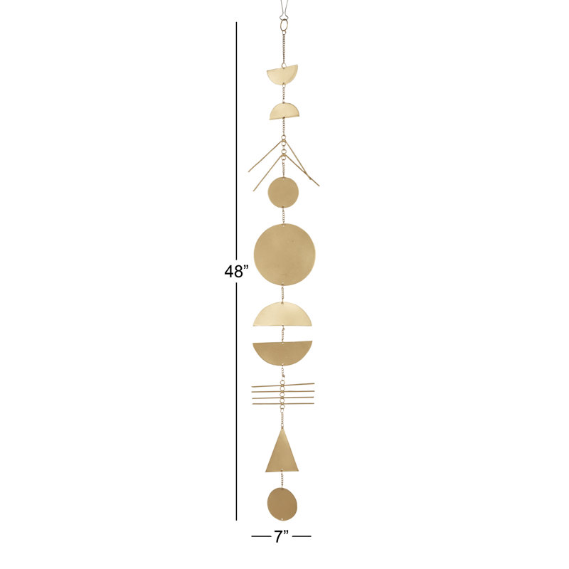 48" Gold Geometric Iron Wind Chime