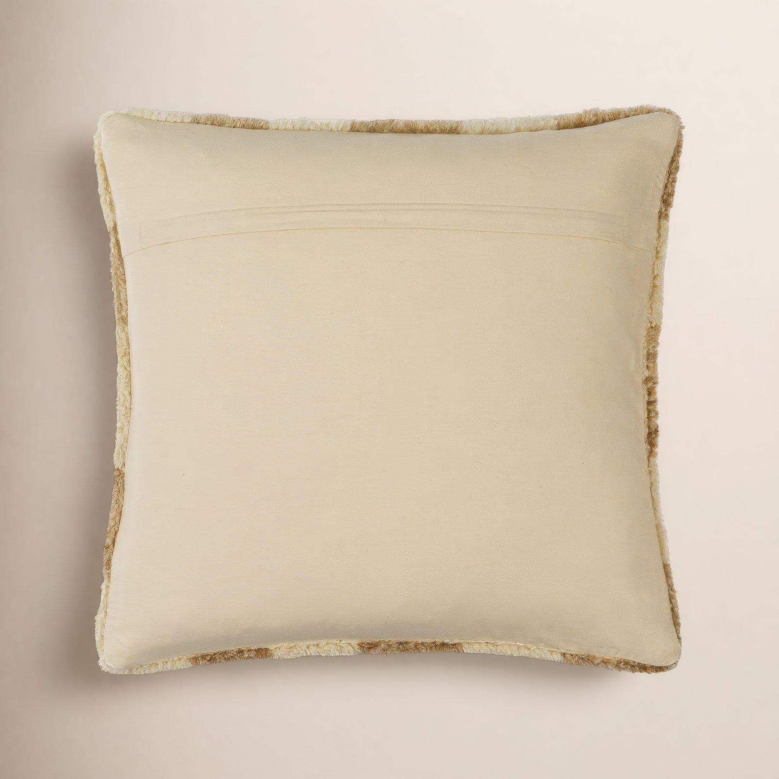 Raven Checkered Wool Throw Pillow, Down, 20" x 20", Ivory