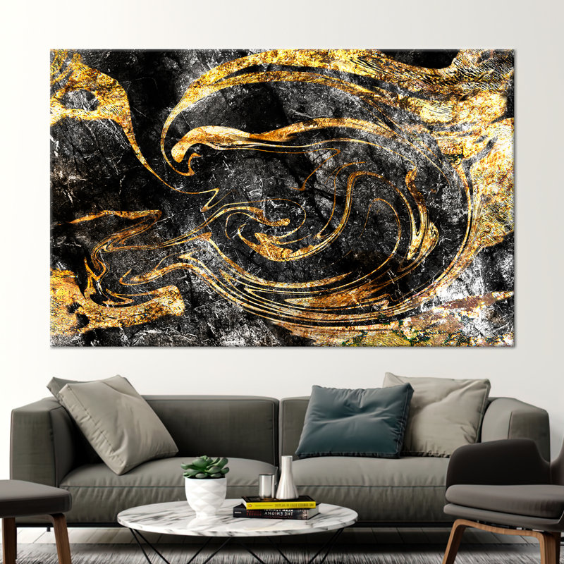 Modern Abstract Art Print on Canvas - Marble Fashion Wall Decor, Framed Wrapped Canvas, Does Not Apply, 25 cm H x 35 cm W