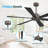  60 In.  6-Plywood Double-Sided Black and Light-colored Wood Grain Blades Ceiling Fan With Remote Dc, Charcoal Grey-362335921-362335927