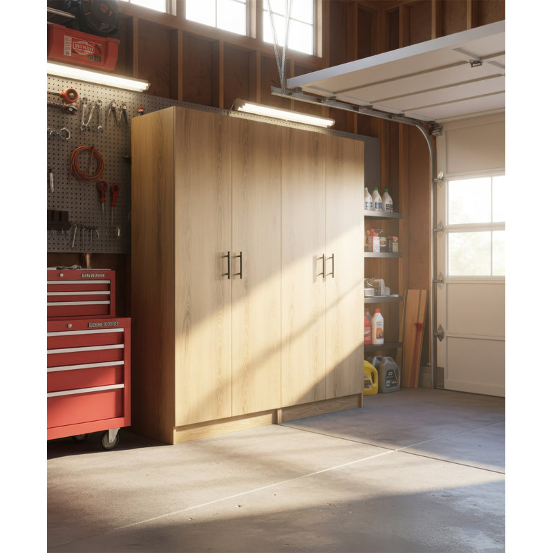 Armoire de rangement polyvalente en chêne Modex (ensemble de 2 pièces), Natural