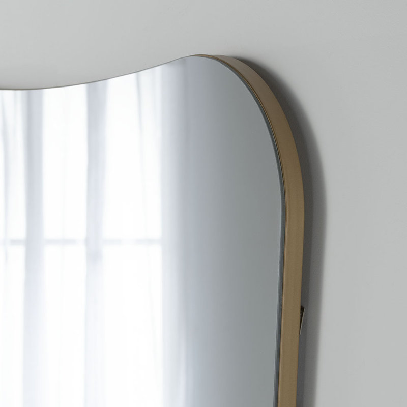 Aleko Asymmetrical Wall Mirror, Gold