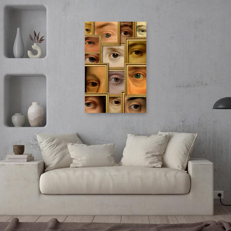 Framed Eyes Collection Abstract Contemporary Wall Art Print 1 Piece Wrapped Canvas Wall Art, 91.44cm H x 60.96cm W