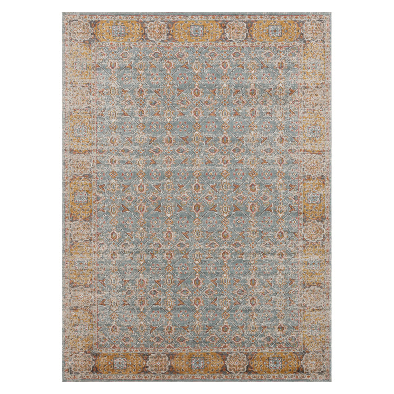 Tapis d'intérieur rétro à tissage plat Botolphus, Rectangle 5 pi 7 po x 7 pi 6 po
