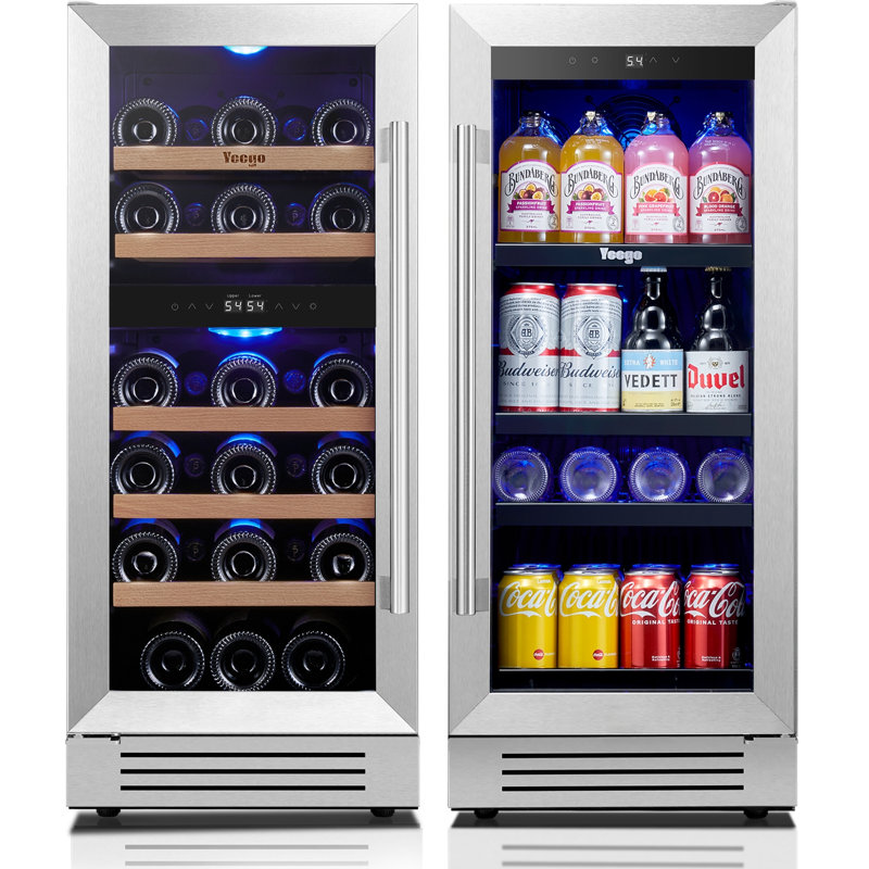 Yeego 29.6'' 28 Bottle and 120 Can Dual Zone Wine and Beverage Refrigerator