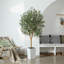 Adcock Artificial Olive Tree with Decorative Pot, UV Resistant Faux Olive Tree with Natural Trunk-700034061-700034060
