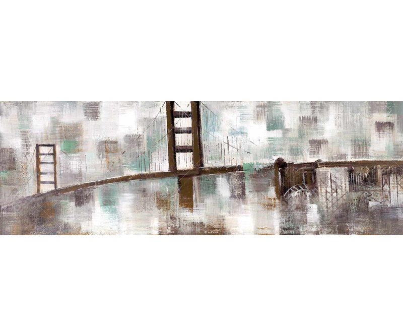 Abstrait Golden Gate - Édifice moderne, reproduction encadrée