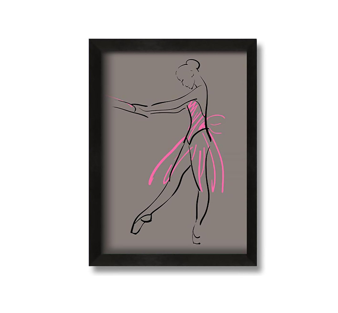 Gerahmtes Leinwandbild Grey Pink Ballerina 1