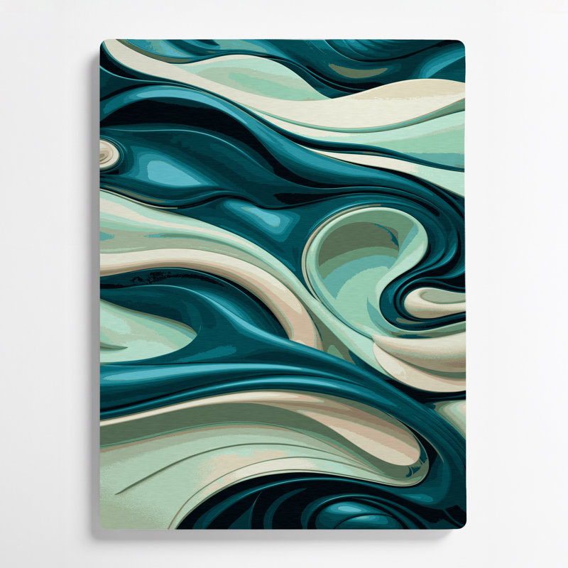 Paysage abstrait 34, art mural en métal vert