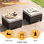 Ensemble de conversation de terrasse pour 2 personnes avec coussins en osier et repose-pieds Batey-143979567