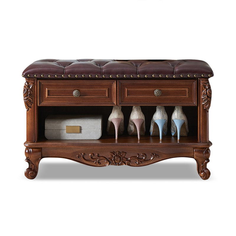 Brown Upholstered Bench