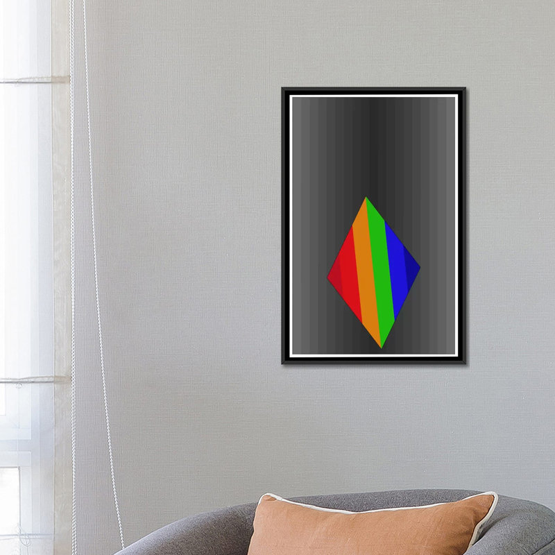 Albree Modern Diamond Reflecting Light, impression sur toile, H 26 po x l 18 po x P 1,5 po, Toile avec cadre flottant noir