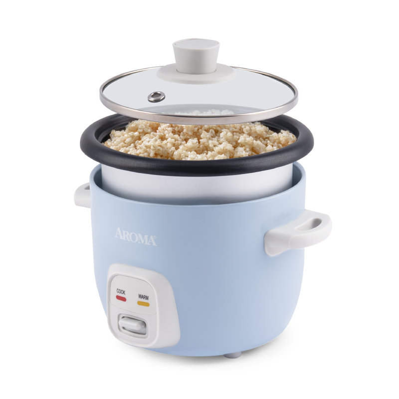 AROMA® Mini Rice Cooker, 2-Cup (Uncooked) / 4-Cup (Cooked), 1 Qt, Blue