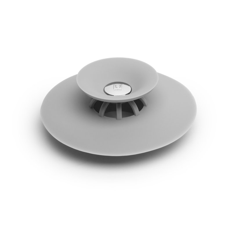 Flex Drain Plug and Hair Catcher Pop-Up Tub Drain, Gray