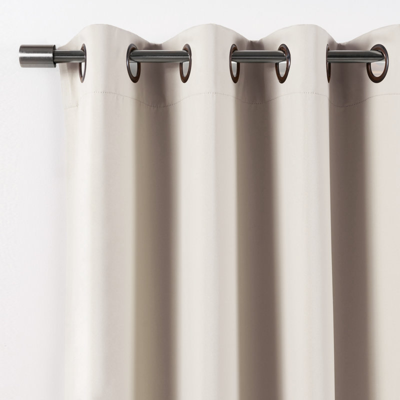 Scarsdale Solid Blackout Thermal Grommet Single Curtain Panel, 80" W x 84" L, Biscuit